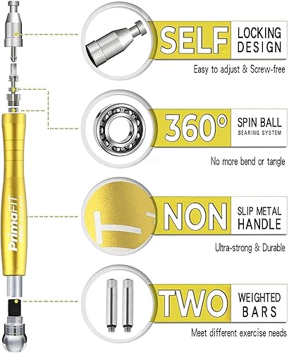 Miniatura 5 de PrimaFIT Jump Rope Pro Speed Skipping Rope Adjustable Adult Jumping Rope Weighted Aluminium Handles for Double Dutch Boxing Workout Crossfit