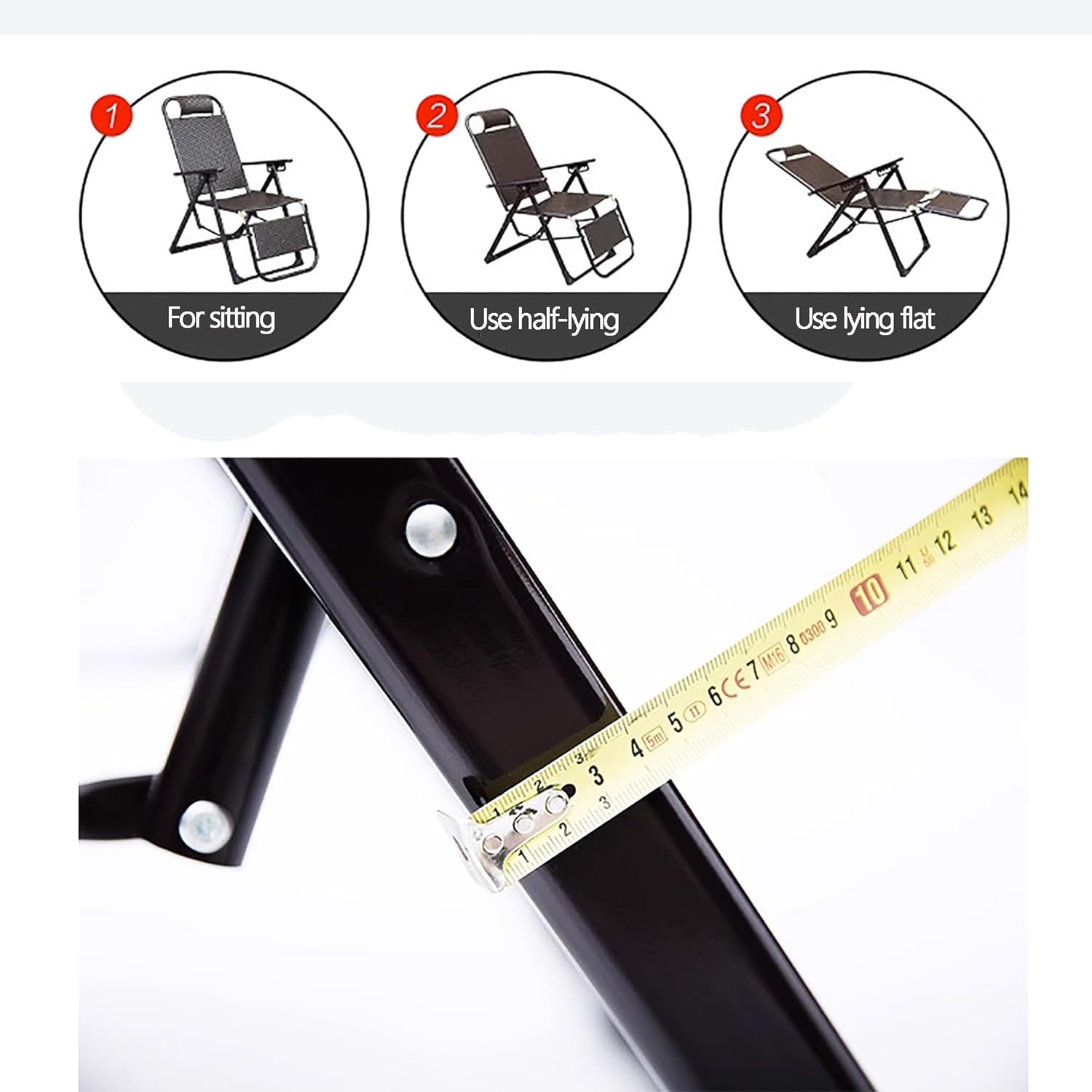 Rattan Lounge Chair, Beach Chair, Lounge Chair, Outdoor Chairs, Lawn Chairs, Folding Chairs for Outside, Outdoor Textilene Adjustable Zero Gravity Folding Reclining Lounge Chair (Color : Metallic FOL