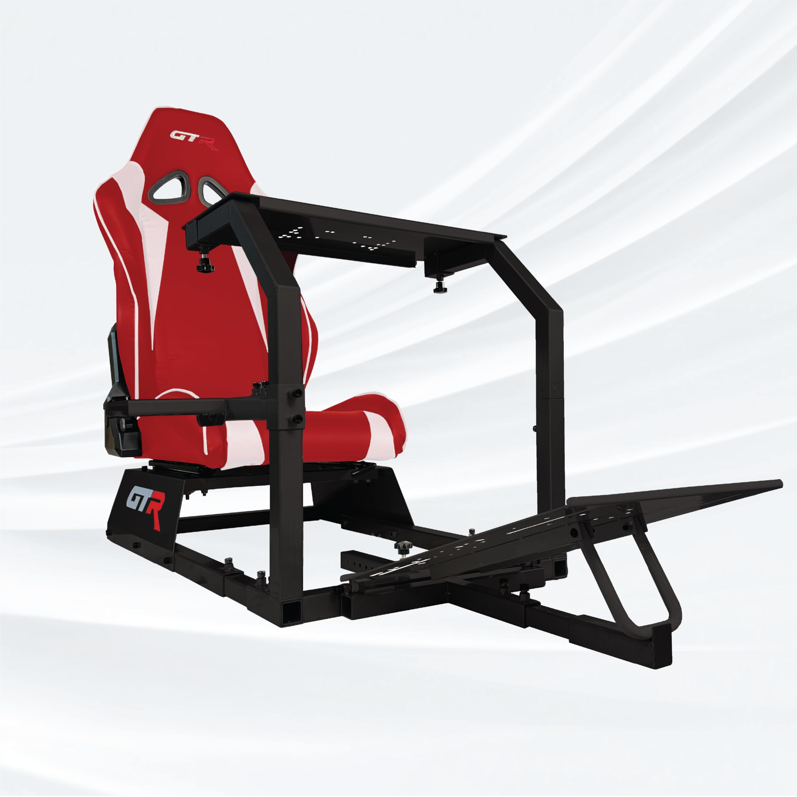 その他 GRAPHT driving simulator GTR Simulator GTA-BLK-S105LRDWHT- GTA Model Black Frame with Red