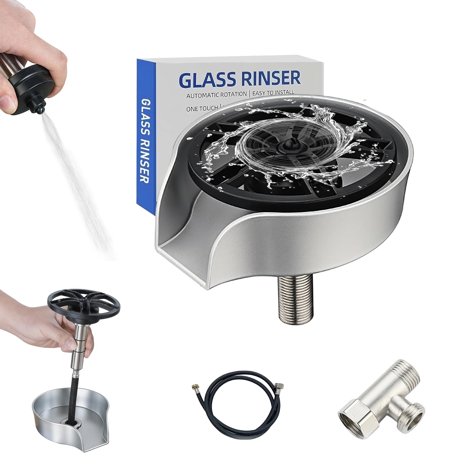 Photo 1 of GiHaood Glass Rinser for Kitchen Sink, 360 Degree Rotating Cup Rinser