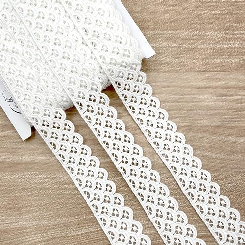 Miniatura 3 de Designer's Shop VL 6602 - Borde de encaje blanco de Venecia para costura, manualidades (festoneado) VL 6602 1-18 pulgadas x 5 yardas