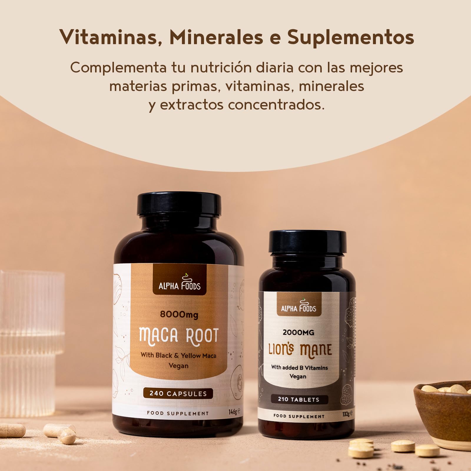 Raíz de Maca Negra Peruana Pura 8000mg | 240 Capsulas Veganas | Extracto 10:1 Maca Root Andina Black y Amarilla | para 8 Meses de Suministro | Sin Aditivos | Alpha Foods