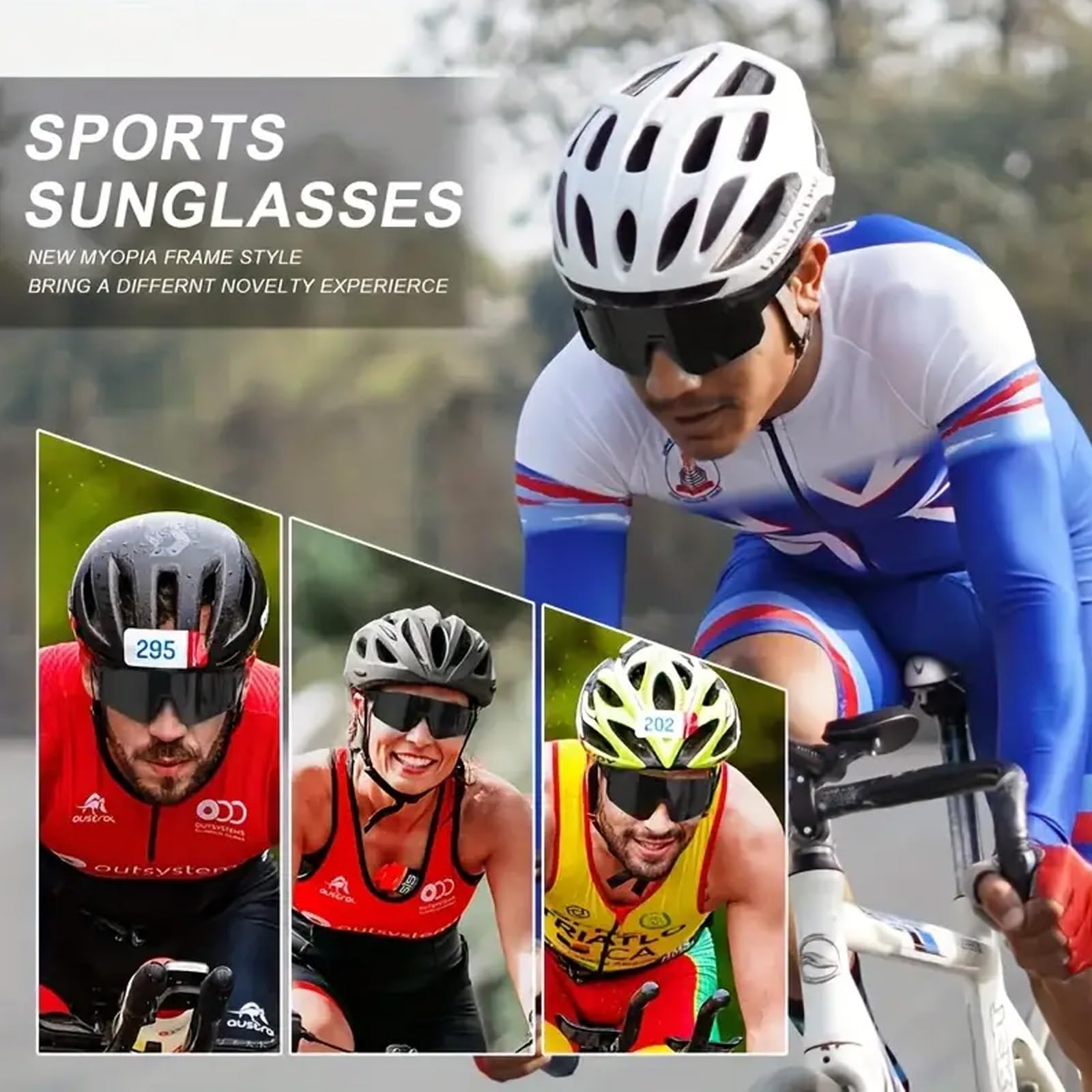 Confezione da 6 occhiali da sole sportivi per uomo e donna, protezione UV400, leggeri, avvolgenti, antiscivolo, per corsa, ciclismo, pesca, golf, pallavolo, escursionismo, attività all'aperto