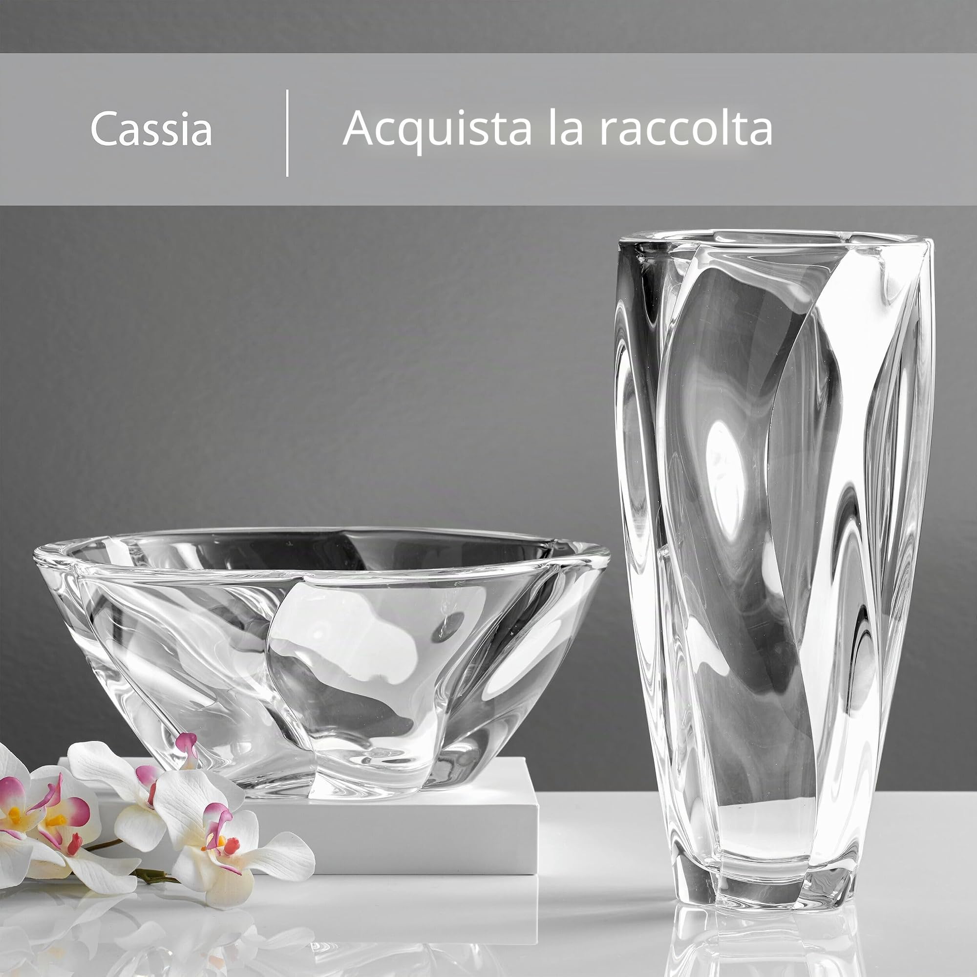 Mikasa Cassia - Vaso in vetro cristallo, 30,5 cm