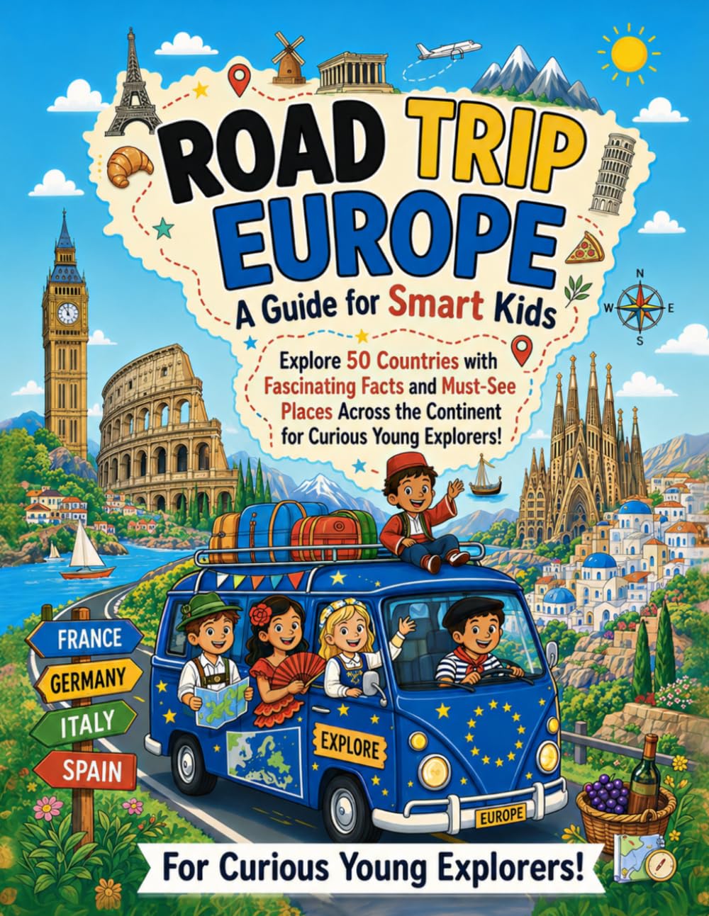 Road Trip Europe: A Guide for Smart Kids: Explore 50 Countries with Fascinating Facts and Must-See Places Across the Continent for Curious Young Explorers! (Smart Kids Road Trip Series)