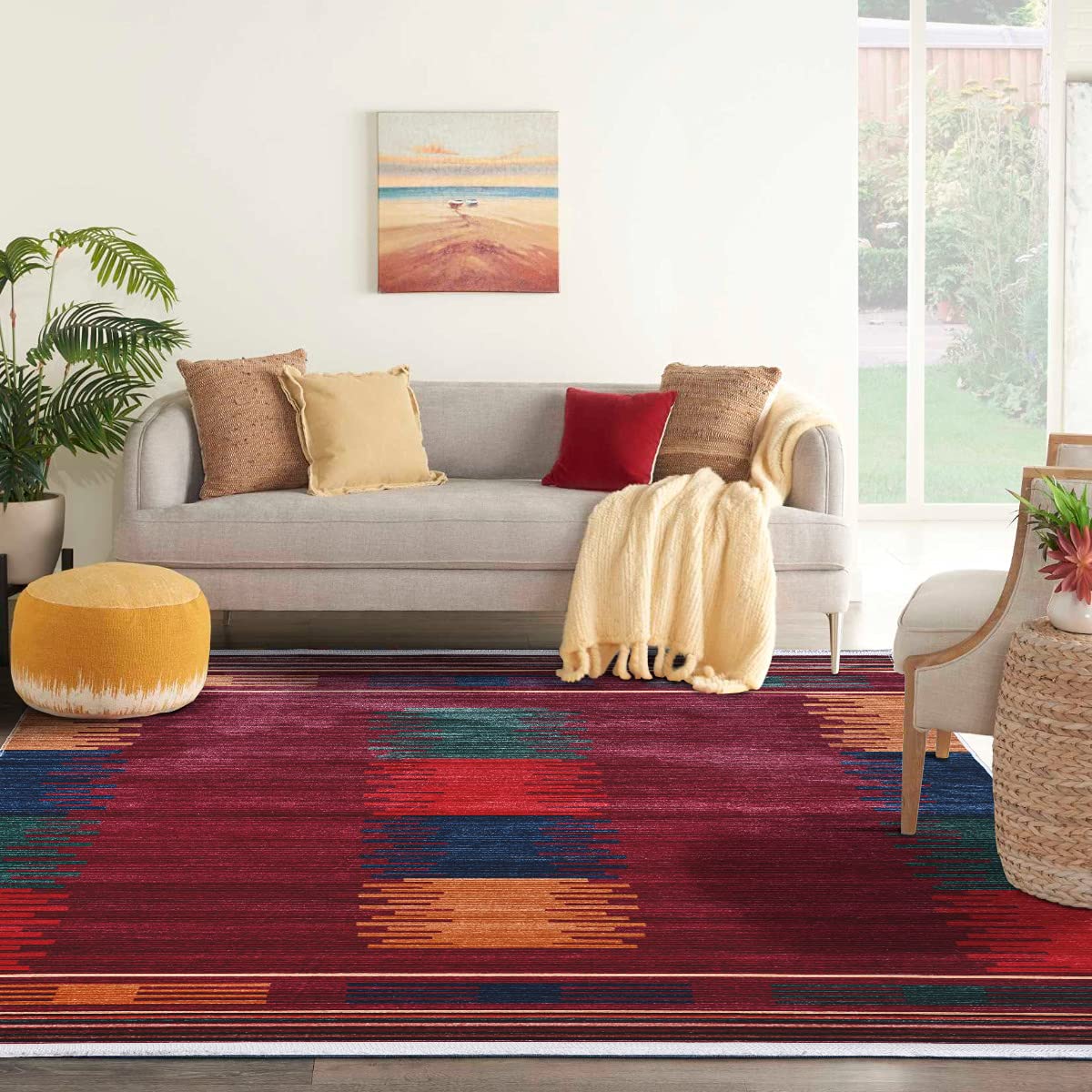 Sondos Collection Carpet Contemporary Modern Area Rug 140 Cm X 200 Cm, Multi, 140X200