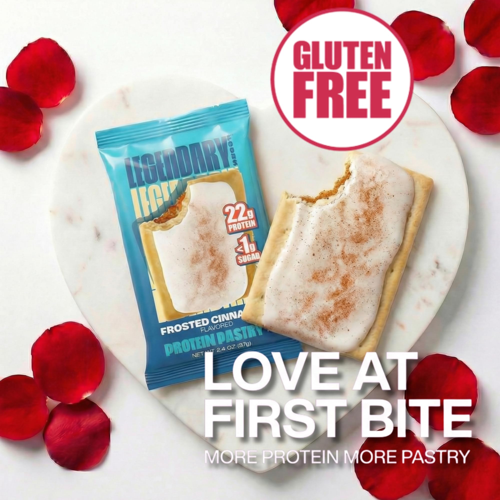 Legendary Foods 22g Heavy Duty High Protein + Pastry Bars - Low Carb Meal Replacement Bar - 8 Gluten Free Protein Snacks - Snack Bars