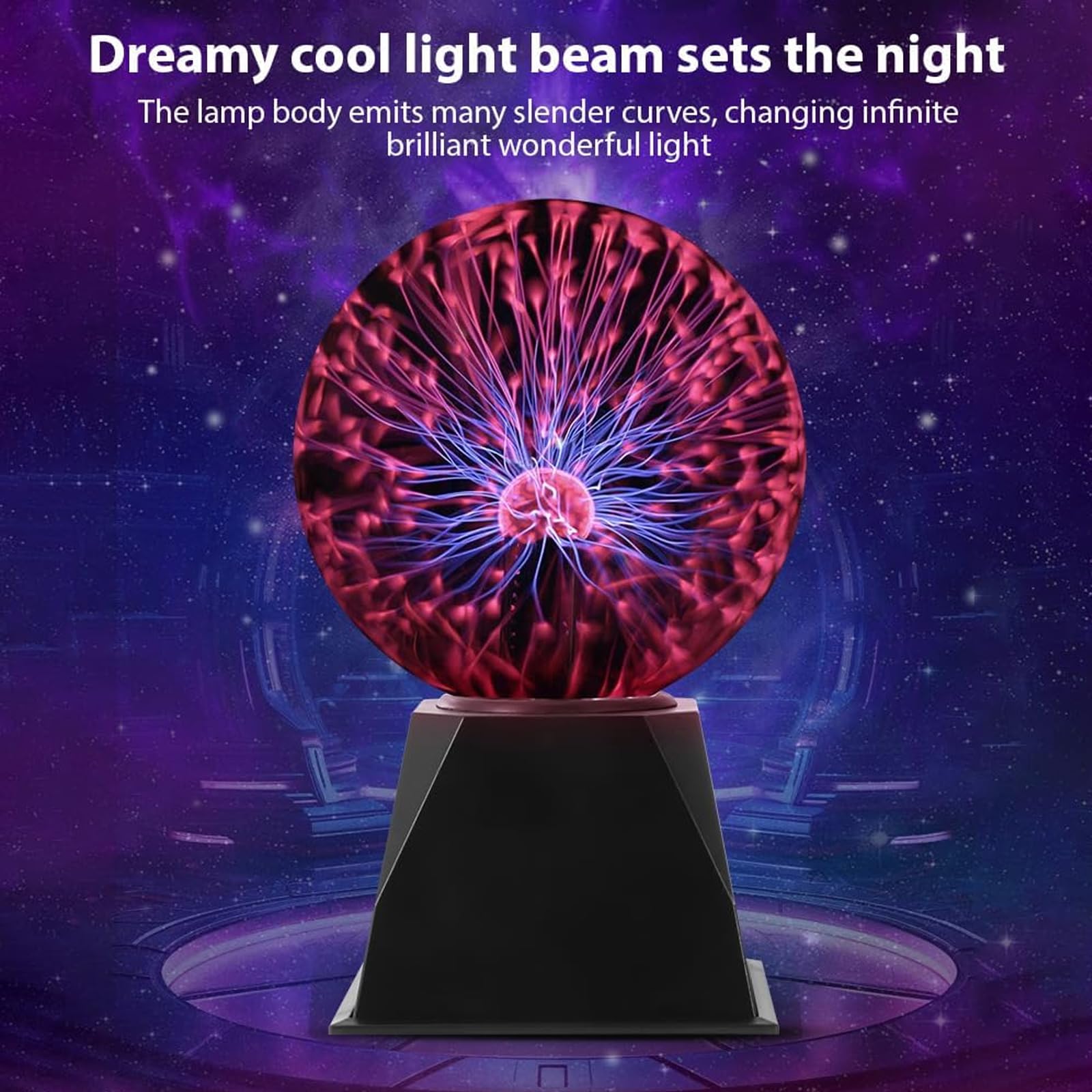 Lámpara de globo de plasma, control táctil y de voz con sensibilidad al sonido, ideal para fiestas, decoración del hogar y regalos