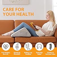 Vista 4 de Knee Pillow for Back Sleeping, 8” Knee Wedge Pillow to Elevate Knee, Leg Pillow for Back Pain Relief, Triangle Pillow, Leg Elevation Pillows for