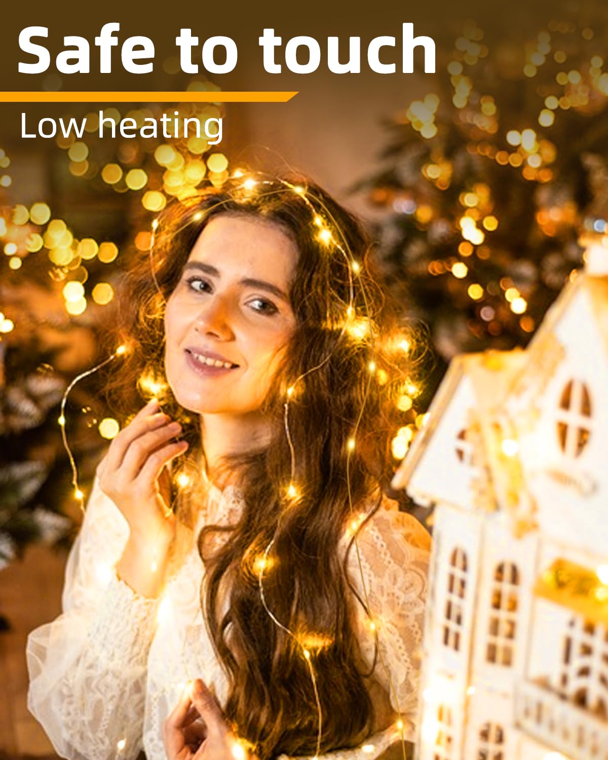 16 unidades de micro luces LED con batería CR2032, IP65, resistente al agua con temporizador, 2 m, 21 ledes, mini cadena de luces LED para interior de jardín, interior, exterior, decoración navideña,