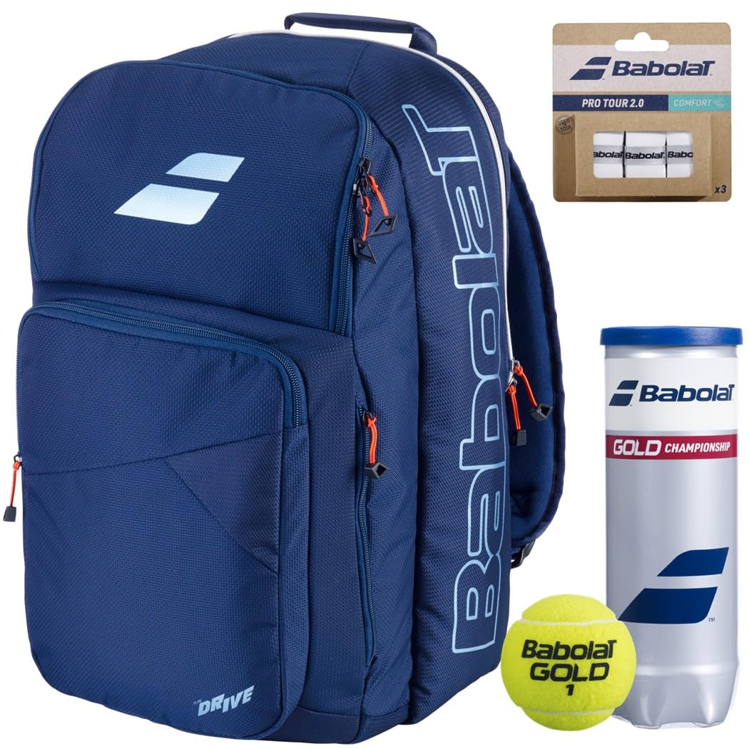 Babolat Pure Drive 11th Gen Tennis Backpack (Navy Blue) with Optional Accessories