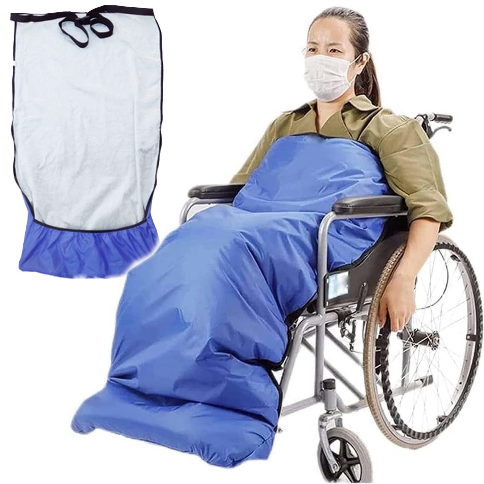 Manta Térmica Para Silla De Ruedas, Protector De Pies Para Piernas Con Forro Polar De Felpa A Prueba De Viento De Invierno, Funda Calentadora Para Silla De Ruedas Diseño Amplio Cierre Trasero Elásti
