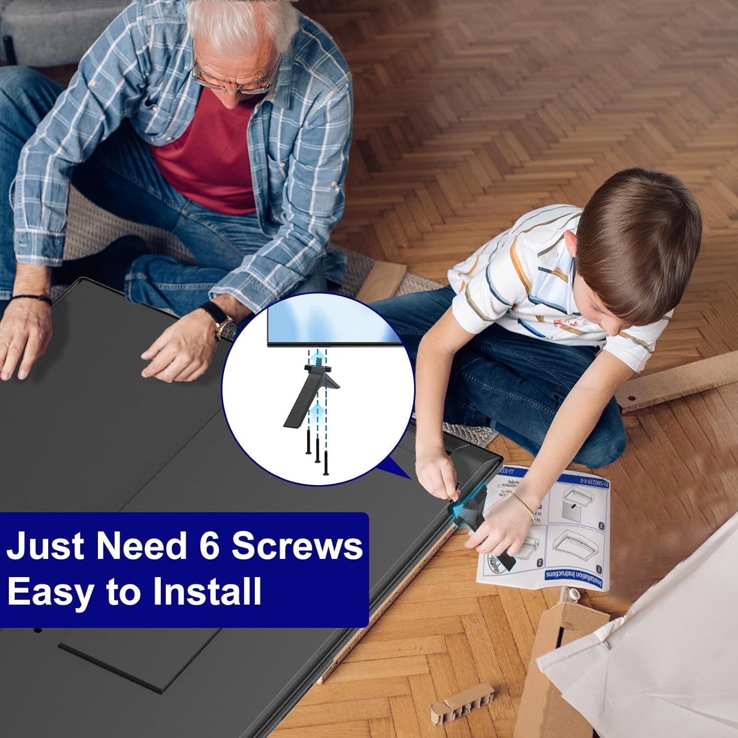 Stand for LG TV Legs Replacement, for LG 70" 75" TV 75UQ9000PUD 70UQ7070ZUD 70UP8070 70UQ7590PUB 70UQ8000 70UQ9000 70UR7800 75UQ7070 75UQ7590 75UR7800 75NANO90UNA MAM660025 with Screws