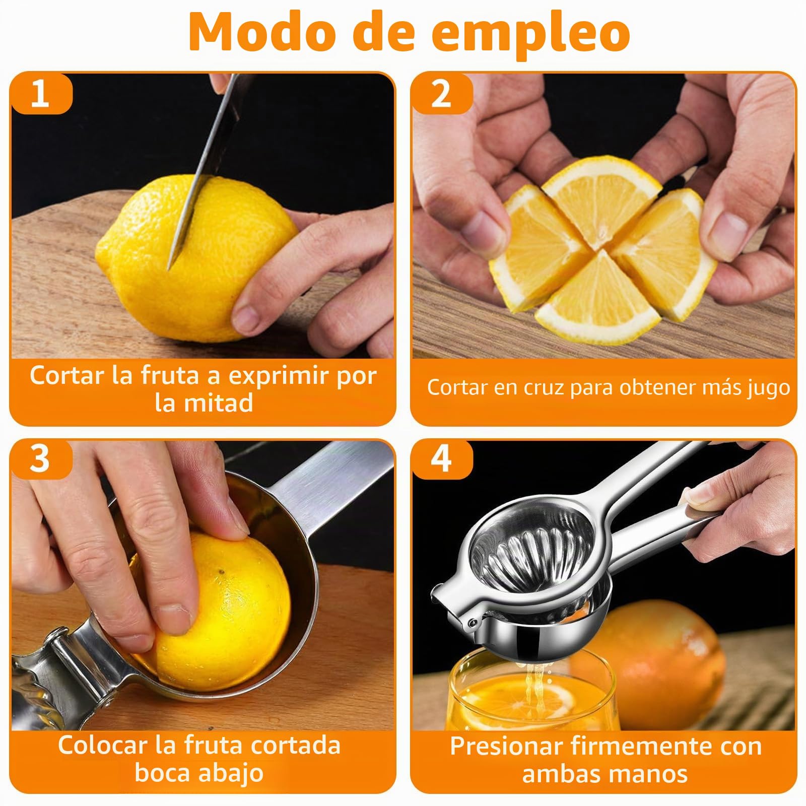 Exprimidor Limón Manual Plata, Extractor Jugo Acero Inoxidable, Prensa Mano Limones Anticáustico para Cocina, Cócteles, Bares, Restaurante, Exprimidor Limon para Cítricos, Naranja, Lima (8cm Diámetro)