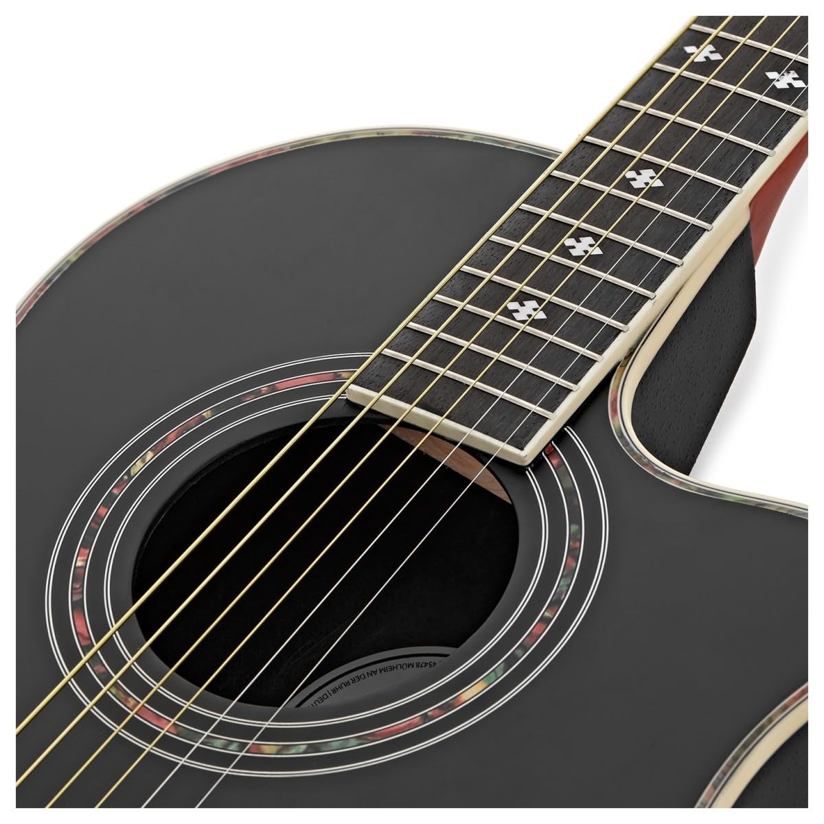 Roundback-Elektroakustikgitarre von Gear4music, Schwarz