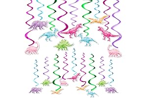 24Pcs Watercolor Dinosaur Party Hanging Swirls | Perfect Dino Theme Party Decorations