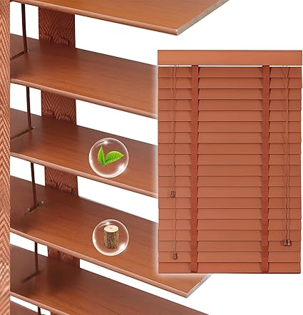 2" Slats Wood Blinds for Indoor Windows, Custom Wood Window Blinds, Wooden Venetian Horizontal Blinds & Shades for Indoor Windows, Office, Living Room, Bedroom