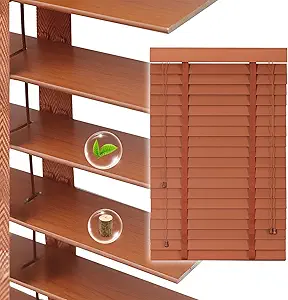 2" Slats Wood Blinds for Indoor Windows, Custom Wood Window Blinds, Wooden Venetian Horizontal Blinds & Shades for Indoor Windows, Office, Living Room, Bedroom