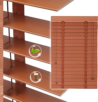 2" Slats Wood Blinds for Indoor Windows, Custom Wood Window Blinds, Wooden Venetian Horizontal Blinds & Shades for Indoor Windows, Office, Living Room, Bedroom