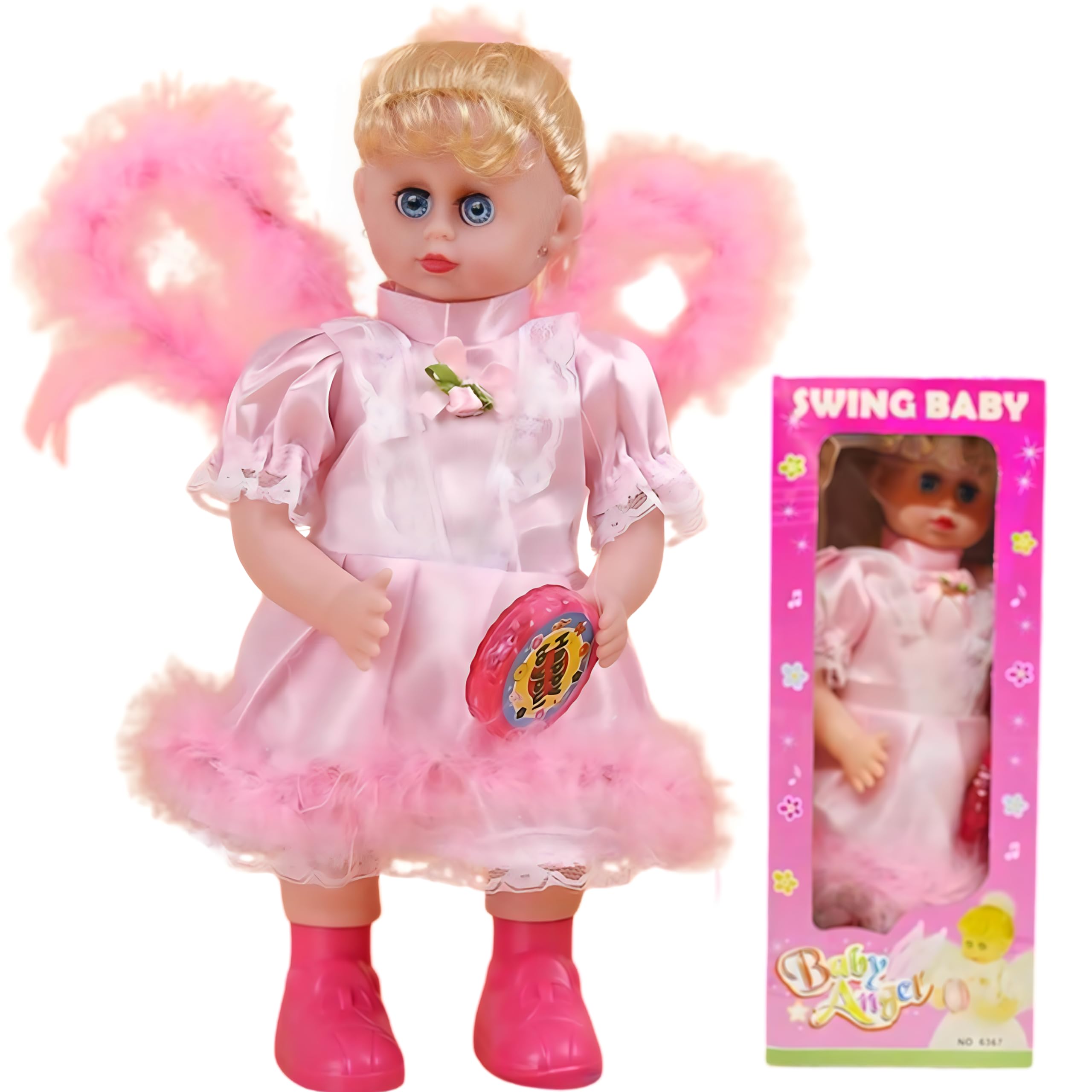TOYS STORM Cute Swing Doll with Lights and Musical Playing Action Beautiful Doll ( Multicolor )
