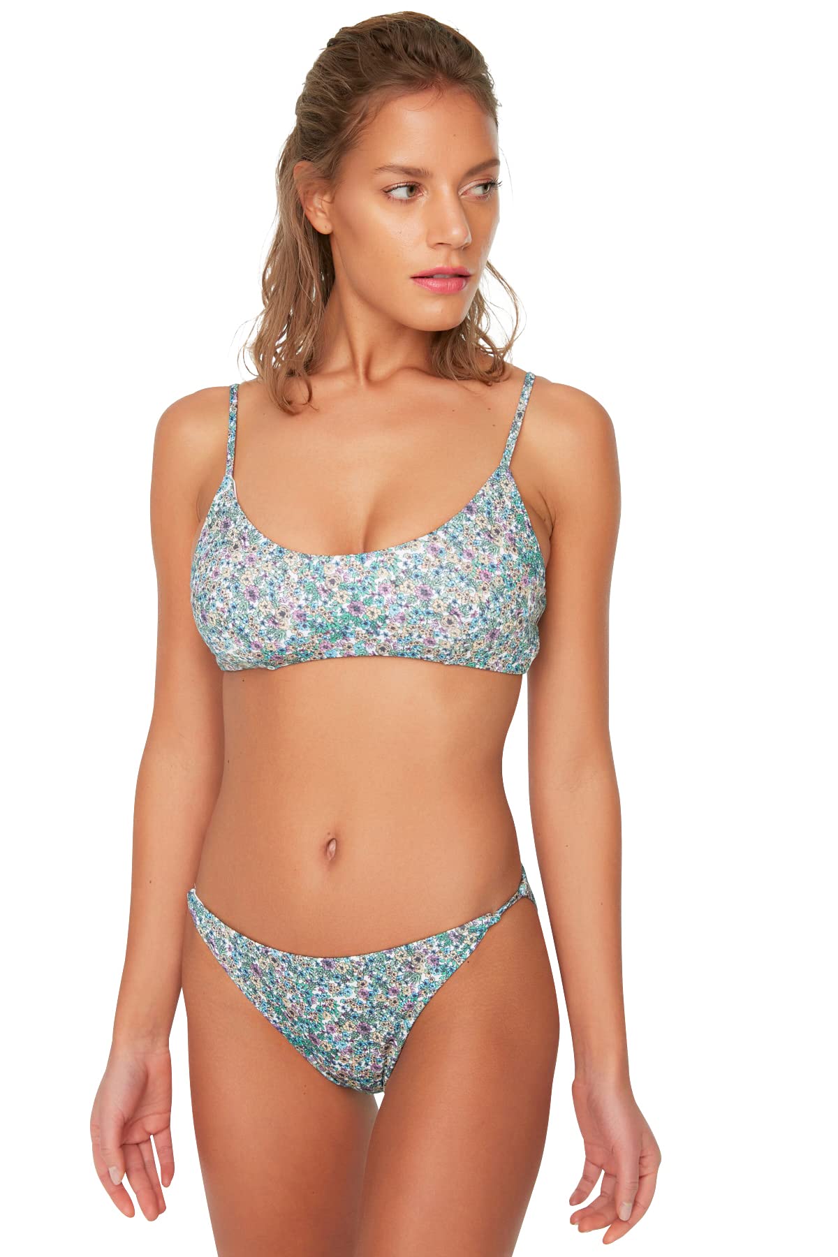 Trendyol Damen Multi Color Python Patterned Bikini Bottoms, Multi-Color, 44 Eu