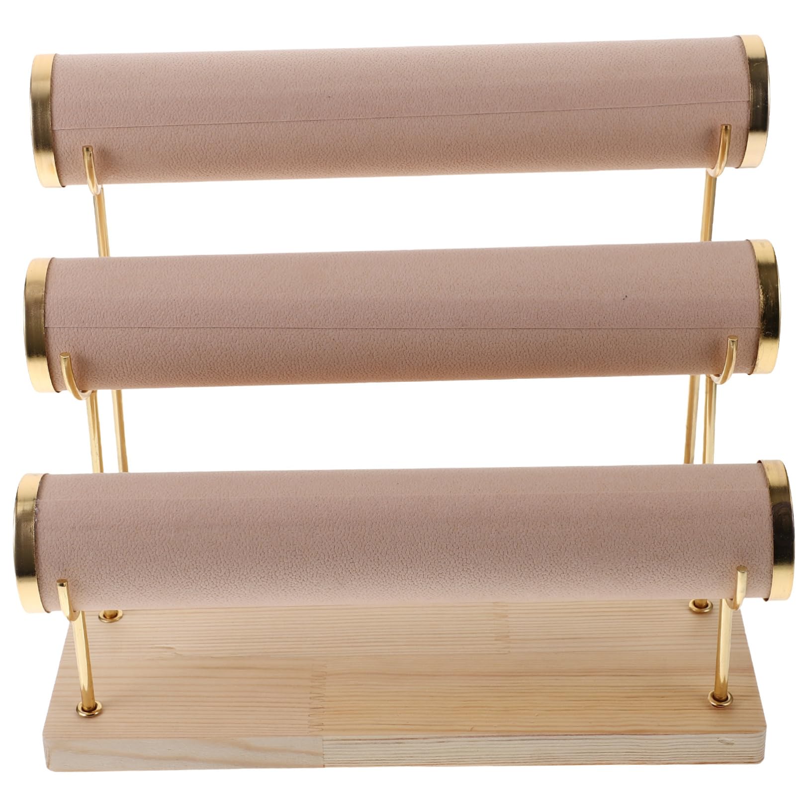 Armbanduhrständer und Legierung Schmuckhalter mit Abnehmbarem Design 3-stufiger zur Praktischen Aufbewahrung Beige Lint Oberfläche für Zuhause