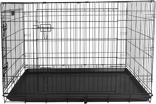 Vista 15 de Elevon Jaula plegable para perros de doble puerta con pista a prueba de fugas, 30 pulgadas