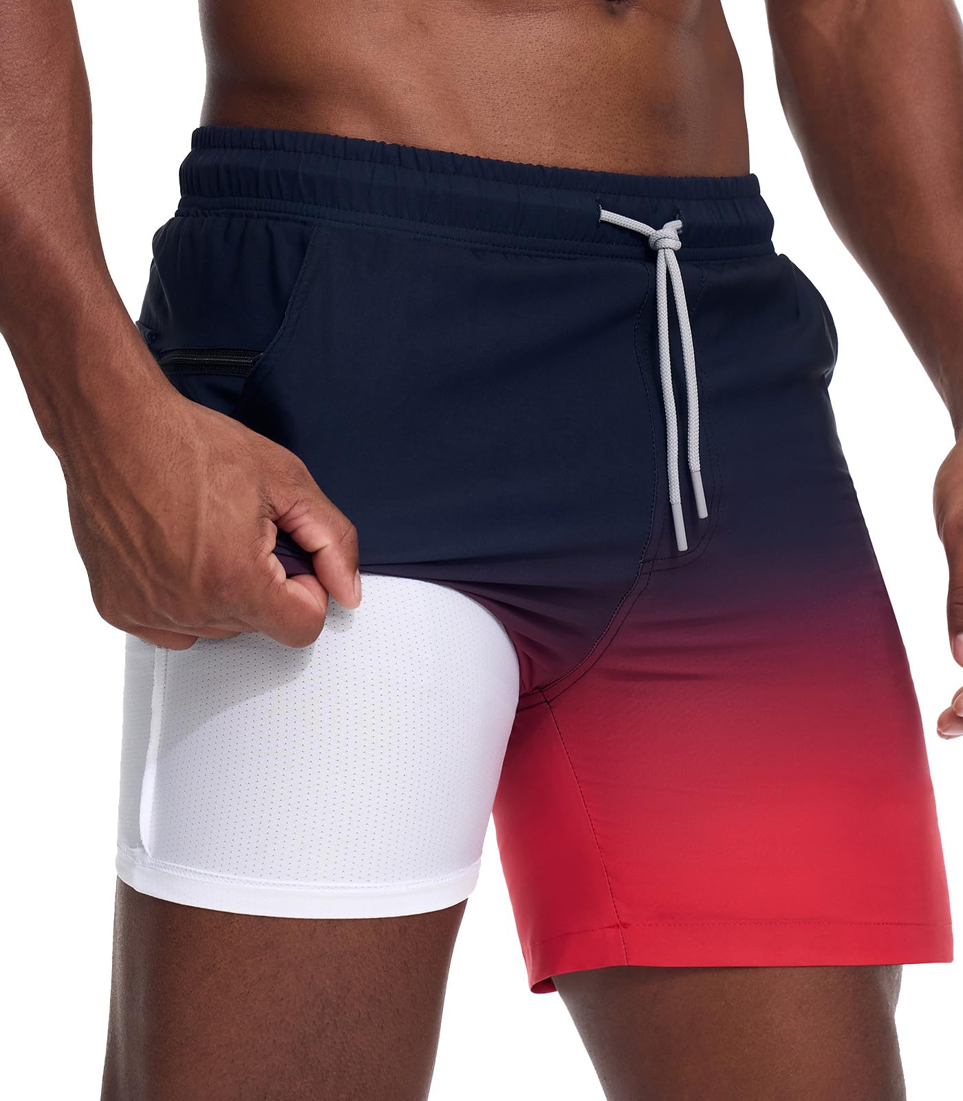 Danfiki Badehose Herren mit Meshfutter Kompression Liner 2 i