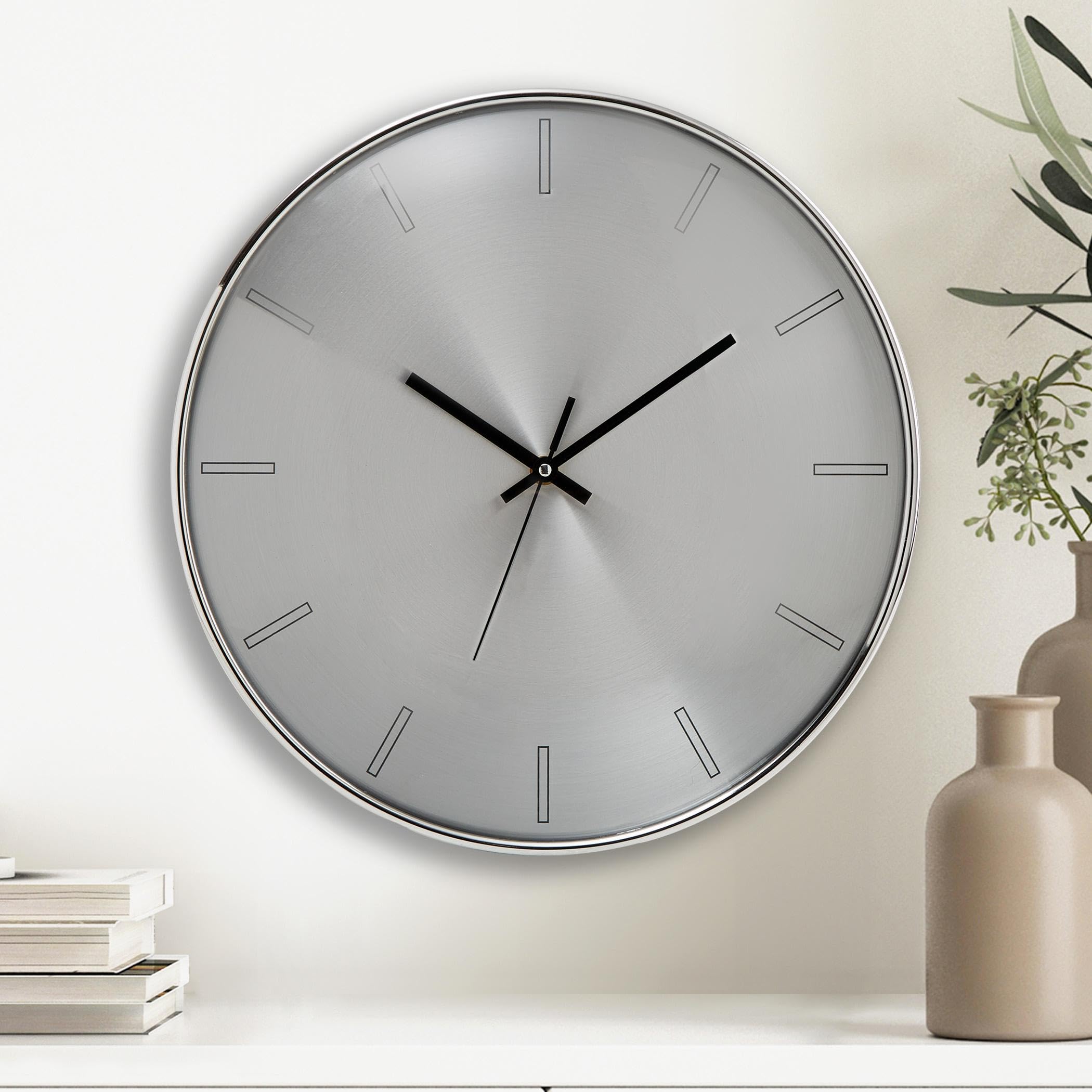Home Centre Casablanca Metallic Aluminium Wall Clock - 35cm