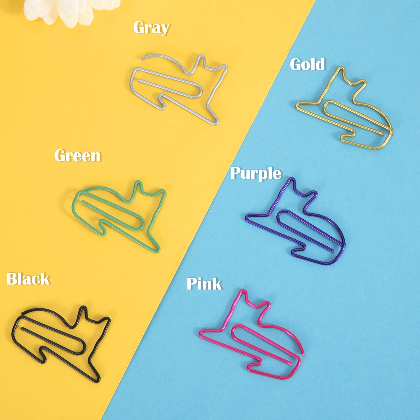 Katzen Büroklammern - 60 Stück In 6 Farben Für Dokumente