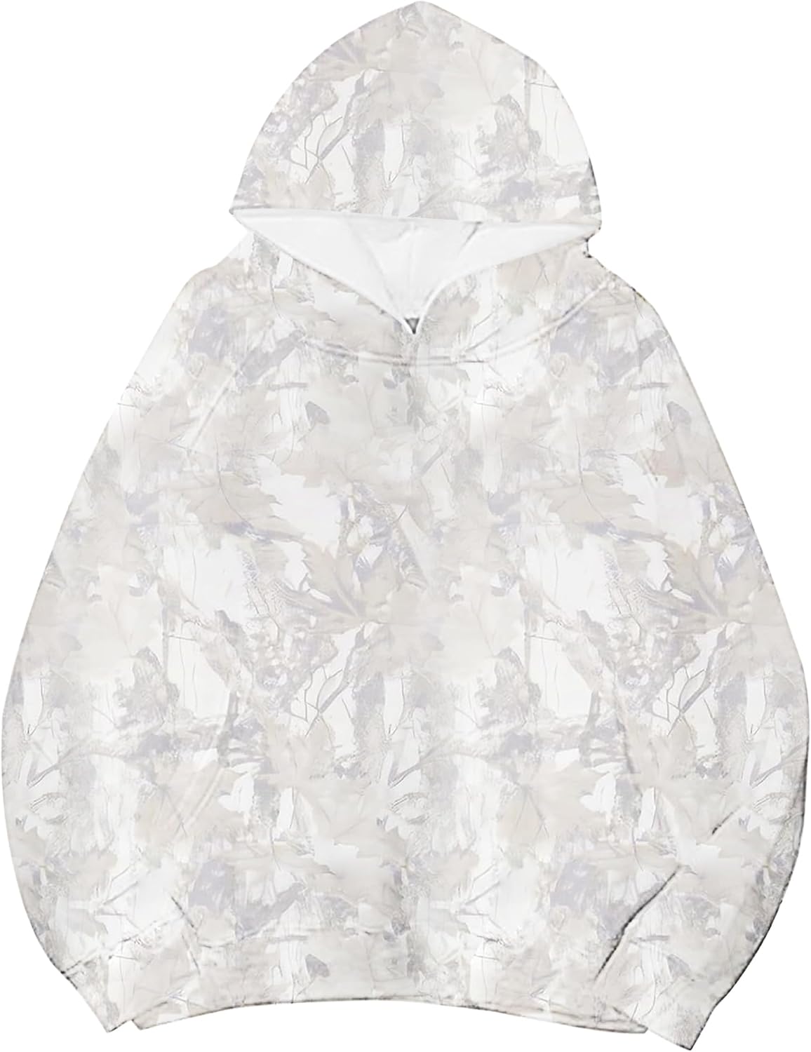 Lauweion Women Solid Basic Fleece Letter Loose Hoodie Sweatshirt Long Sleeve Kangaroo Pocket Drop Shoulder Pullovers Top