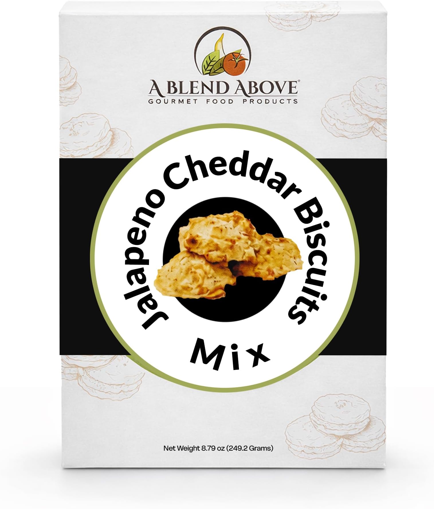 A Blend Above Jalapeno Cheddar Biscuits Mix - Easy To Make, Makes 10 Biscuits, Biscuit Mix Just Add Water - Deliciously Spicy at Every Bite, Dinner Biscuits, Biscuits & Gravy, Breakfast Biscuits, Spicy Biscuits - 10 Servings