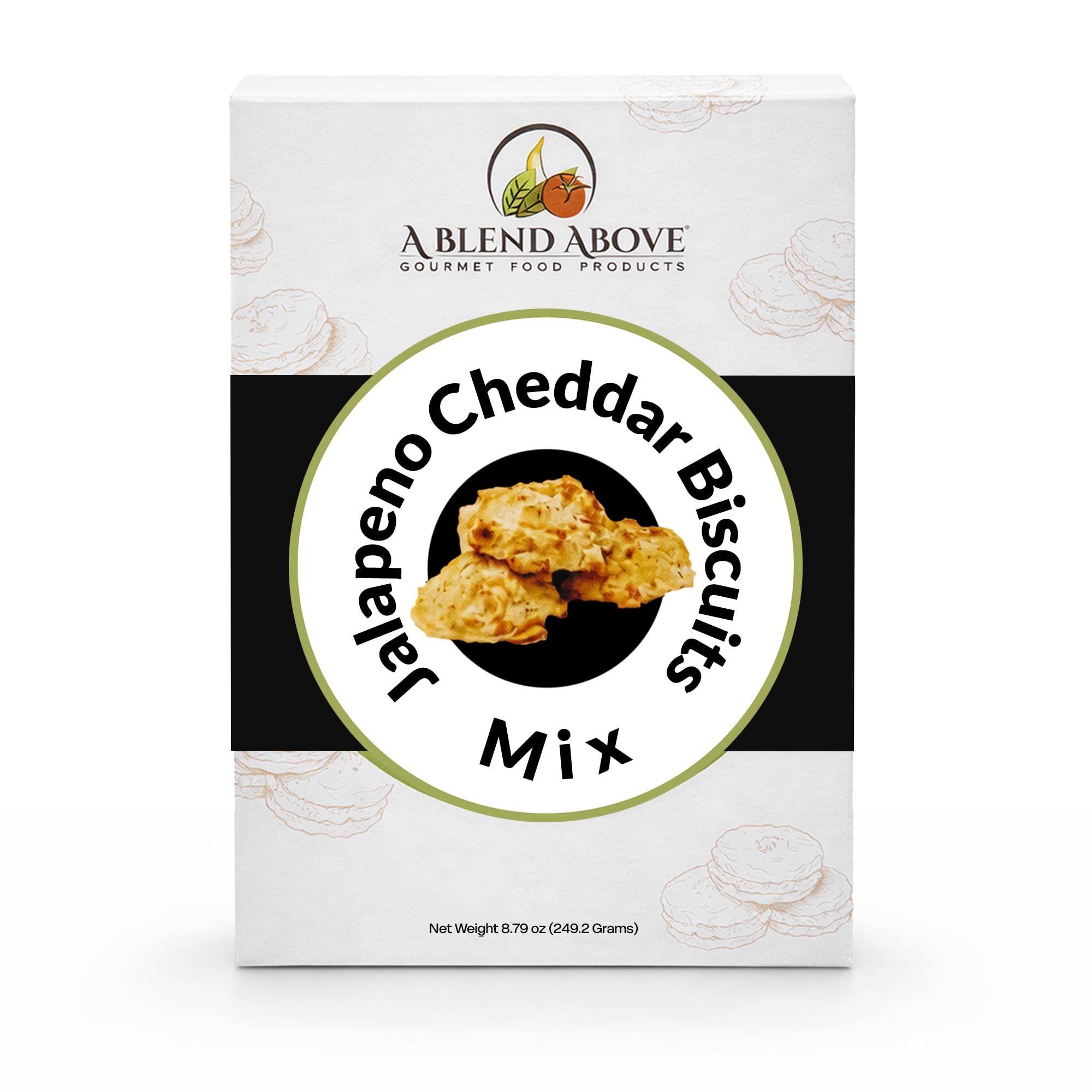A Blend Above Jalapeno Cheddar Biscuits Mix - Easy To Make, Makes 10 Biscuits, Biscuit Mix Just Add Water - Deliciously Spicy at Every Bite, Dinner Biscuits, Biscuits & Gravy, Breakfast Biscuits, Spicy Biscuits - 10 Servings