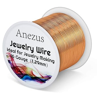 Anezus 16 Gauge Jewelry Wire, 11 Yards Craft Wire Tarnish Resistant Copper Wire for Jewelry Making, Wire Wrapping and CraftingCopper
