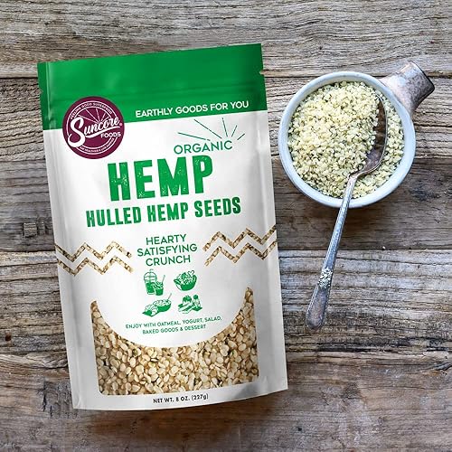Miniatura 3 de Suncore Foods Semillas de cáñamo orgánicas sin gluten sin OMG Kosher 8 onzas paquete de 1