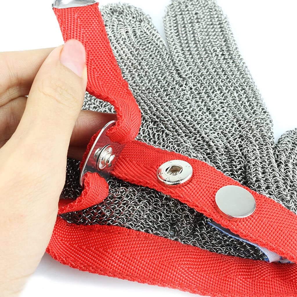 WXYZ Guantes de protección de protección de Seguridad de Nivel 9,Guantes de Trabajo de Acero Inoxidable tamaño Ajustable (Color : 3pcs/XS)