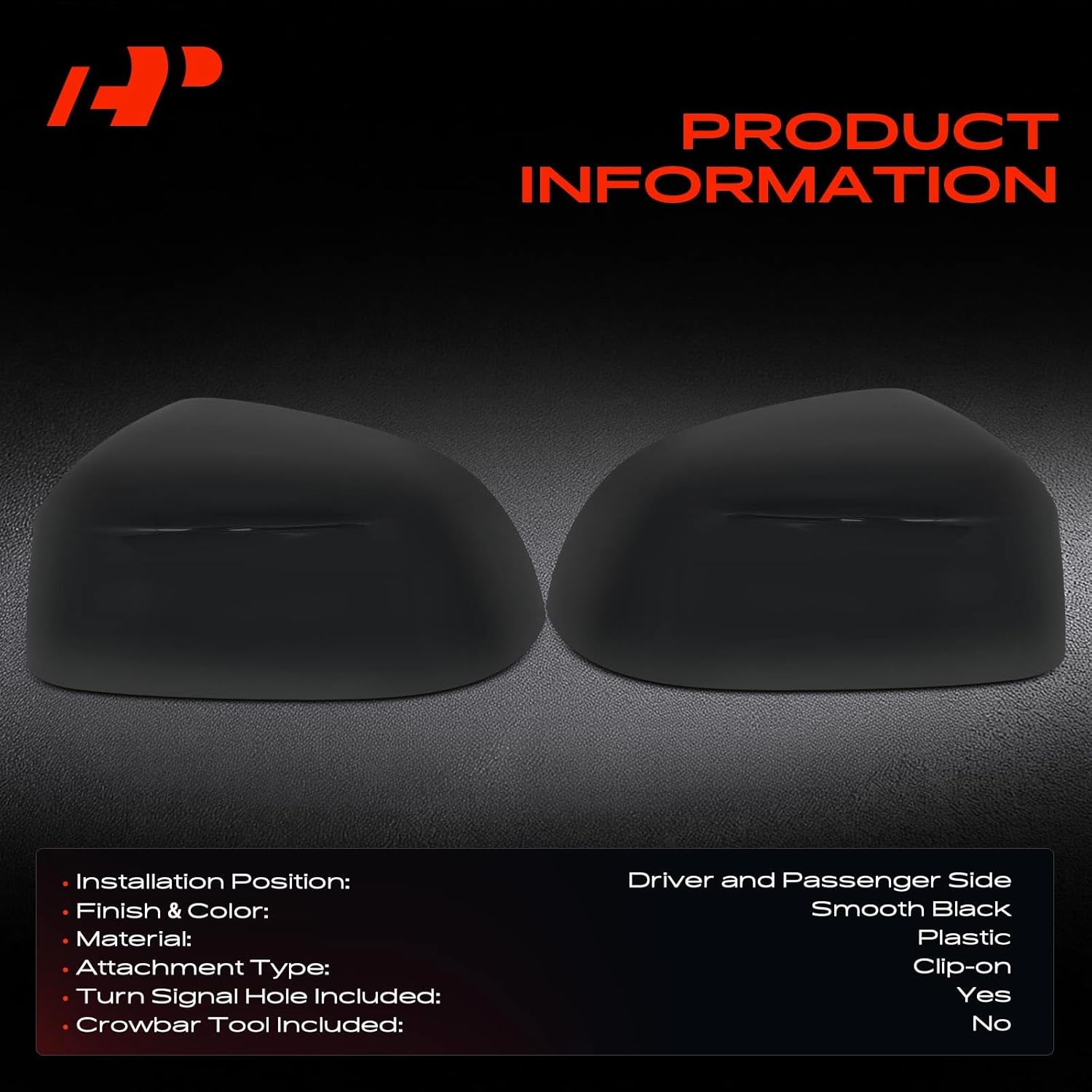 A-Premium 2 PCS Driver and Passenger Side Rearview Mirror Covers Caps - Compatible with BMW X5 X7 X4 2019-2025, X3 2018-2024, X6 2020-2025 - Smooth Black, with Turn Signal Hole