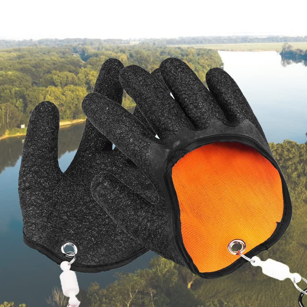 2 guantes de pesca con hebilla magnética, antideslizantes e impermeables, guantes de pesca para manipular, guantes de pescador para hombre