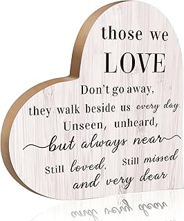 Bereavement Gift Wood Heart Memorial Plaque Sympathy Table Decoration Condolence Sign Bereavement Gift for Loss of Loved One Remembrance Memorial Gift for Table Centerpiece Remembrance Decoration