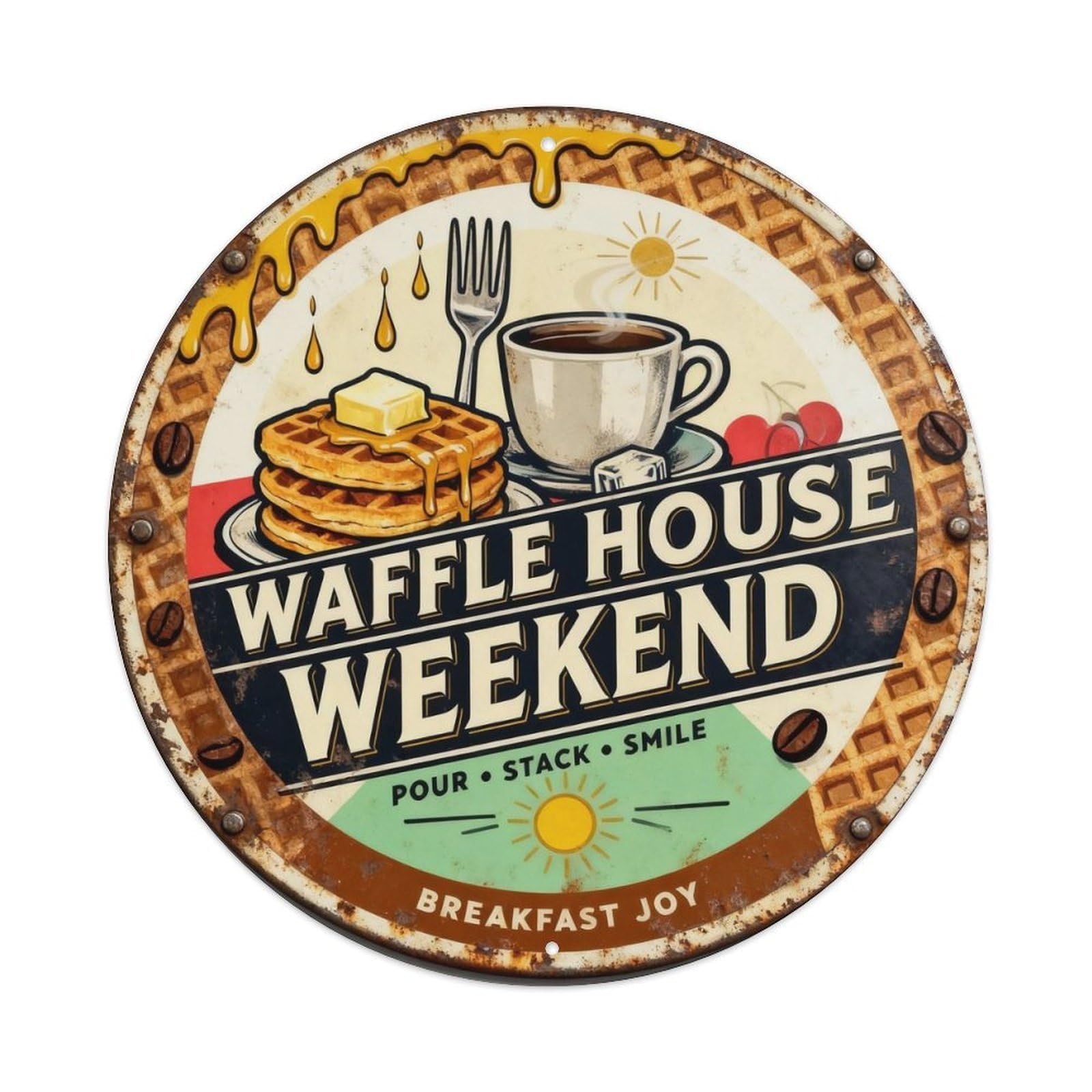 Waffle House Weekend Sign Metal Tin Sign Plaque