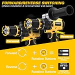 Cordless Brushless Drill with Handle Compatible with Dewalt 20V Batteries Compact Brushless 1/2” Metal Chuck Hammer Drill Driver, 160Nm MAX Torque, 2 Variable Speed 20+3 Position(Battery Not Included)