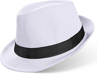 - BABEYOND Straw Trilby Fedora Hat for Men-1920s Felt Panama Hat Short Brim Summer Cap with Ribbon