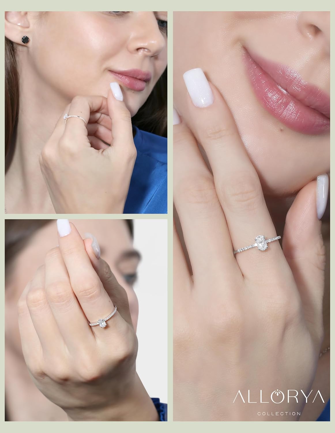 925 Sterling Silver Solitaire Engagement Ring for Her with Lab-Grown White Diamond