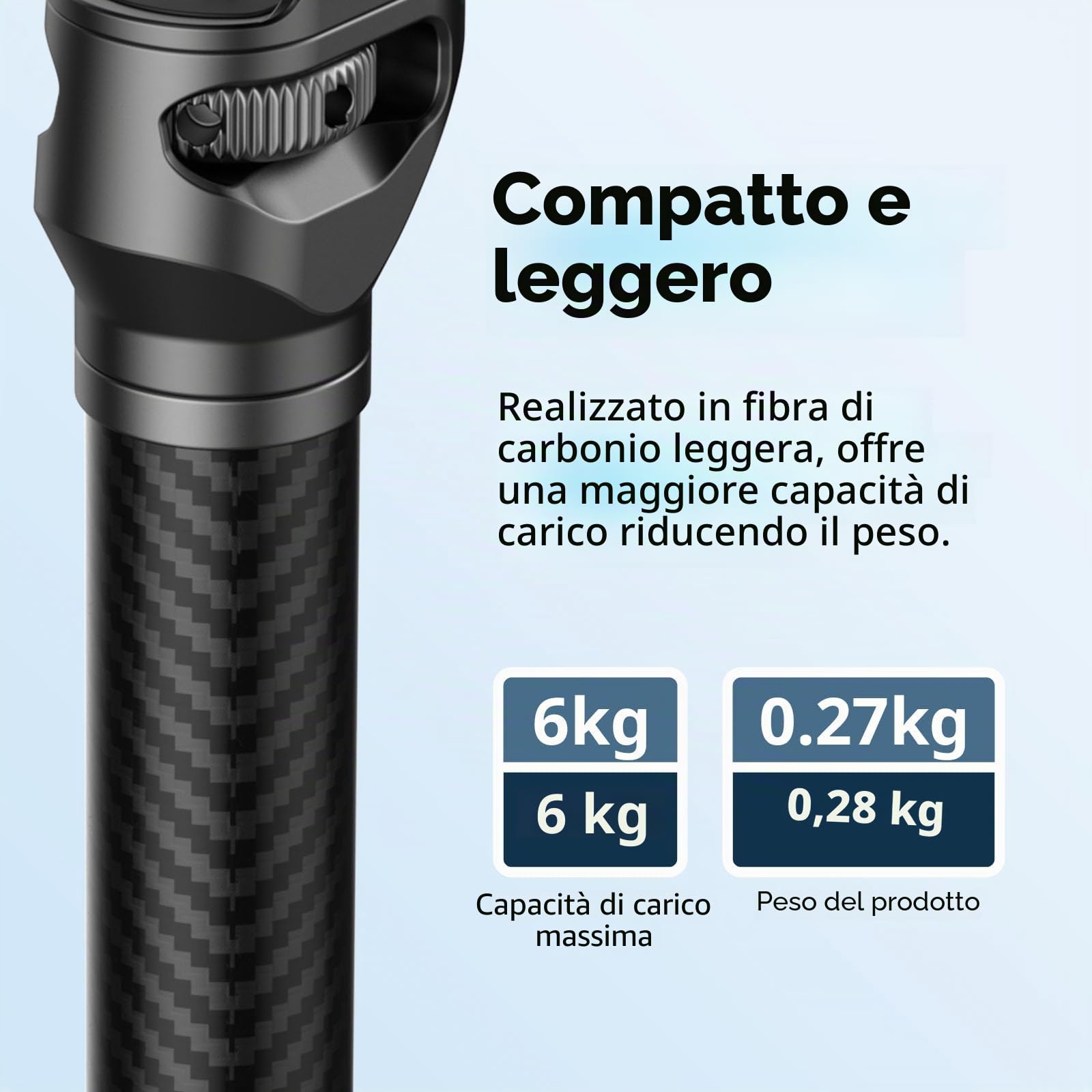 SMALLRIG Asta di Prolunga per Giunto Cardanico, Braccio in Fibra di Carbonio 15"/37 cm con Deflettore Antideflessione e Vite 1/4"-20 per DJI RS 4/4 Pro/4mini/3/3 Pro/3 mini/2-4378