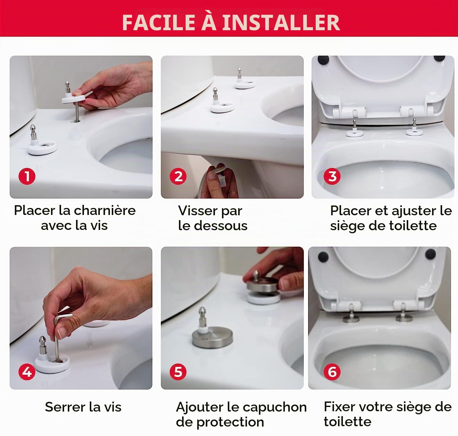 Wirquin 20723074 Abattant WC Marbella Arche Japandi Blanc