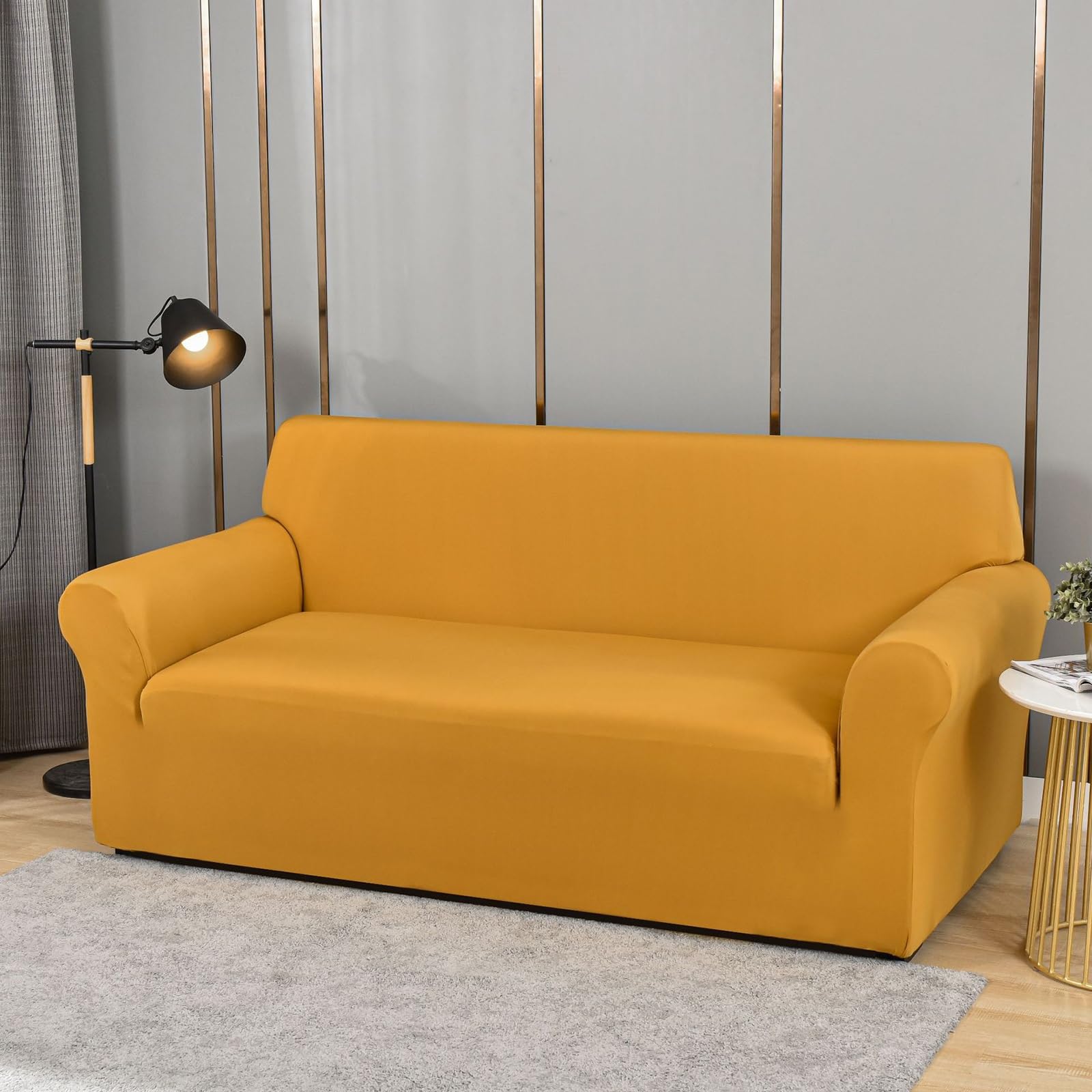 Housse de canapé extensible douce contre les taches de fauteuil 2 places