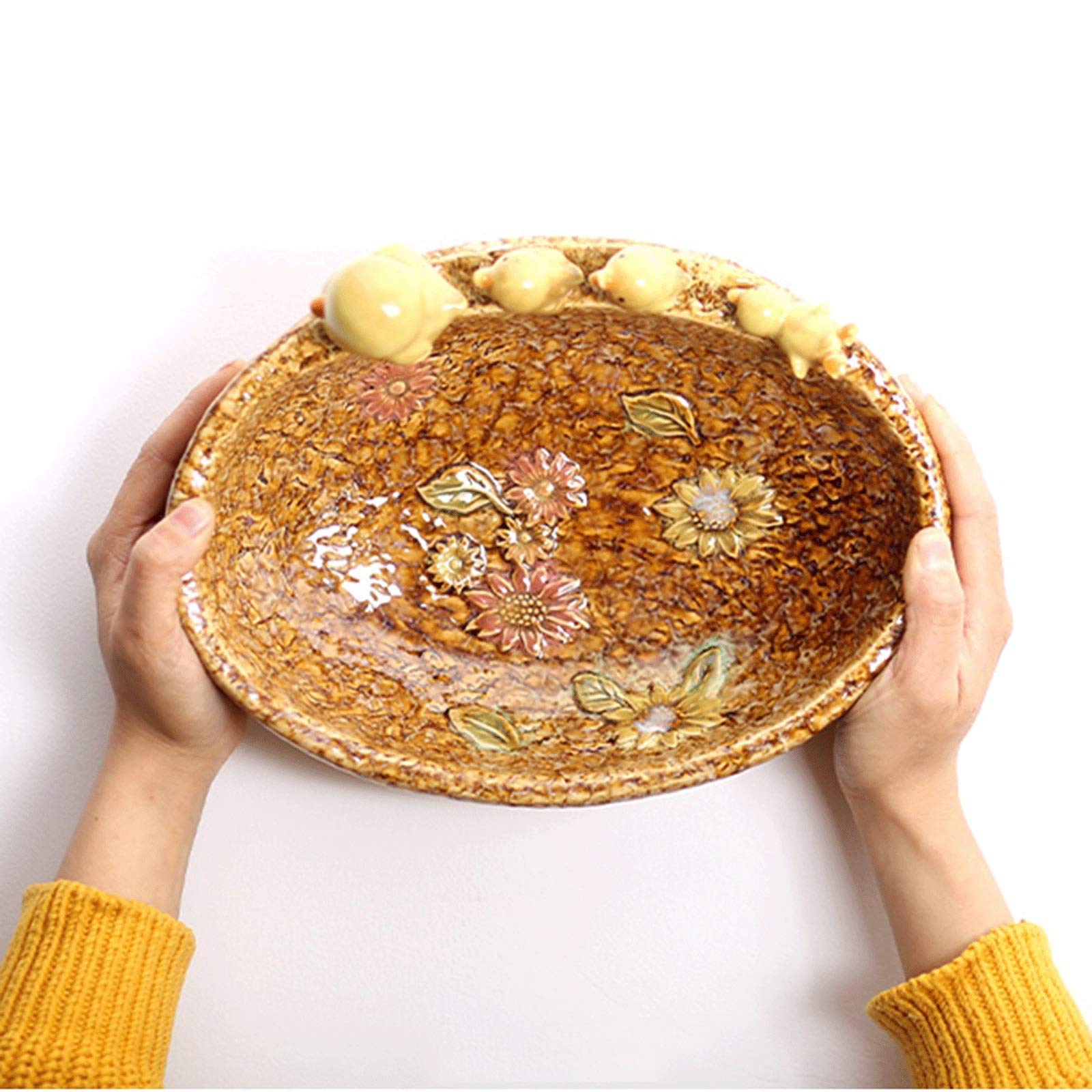 Blat miska na owoce kreatywna retro ceramiczna miska miska na owoce, zastawa stołowa, centralny element na wesela w stylu vintage, wydarzenia, mierzy 26 cm długości, 18,8 cm szerokości i