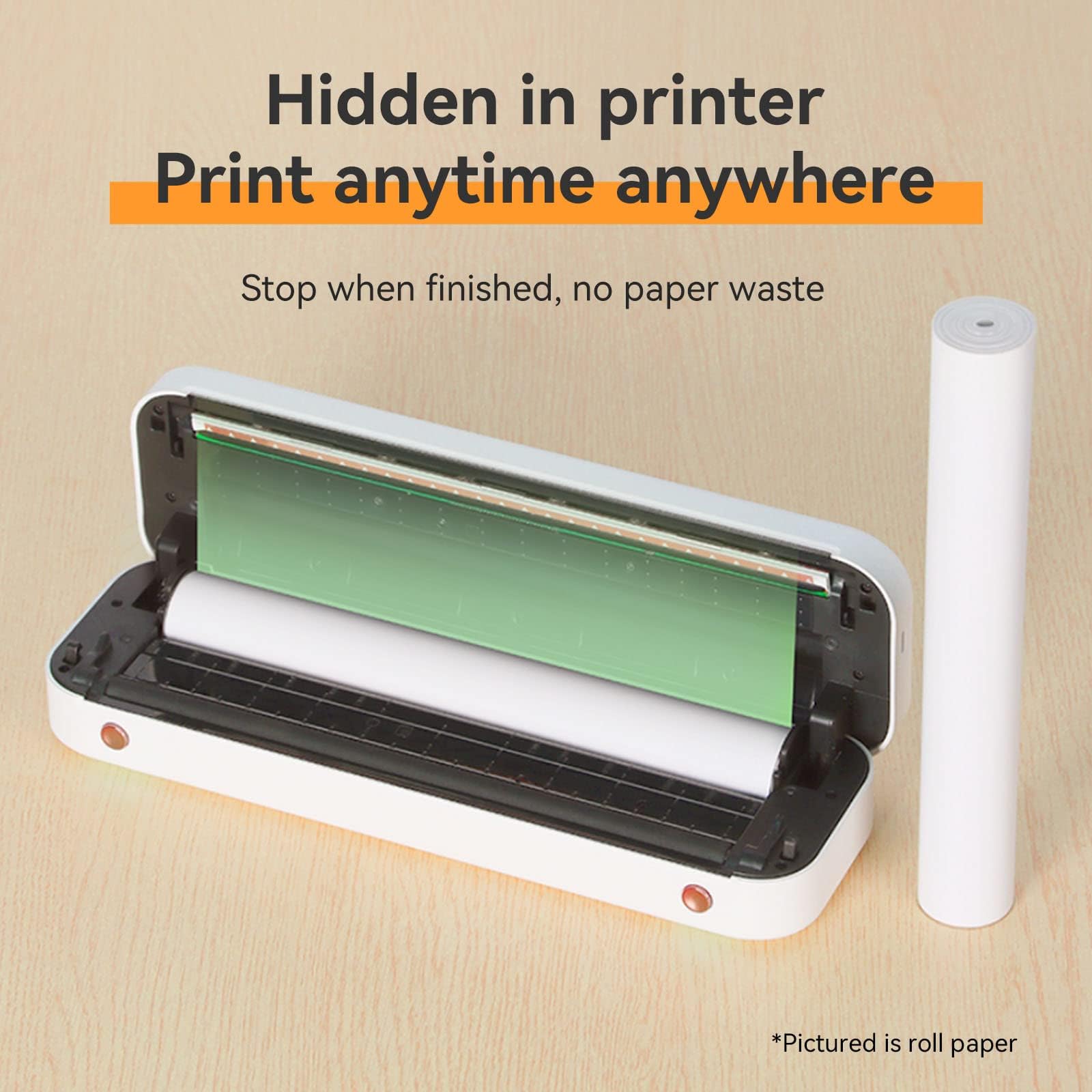 Papel para impresora térmica A4, 4 rollos, 8.26 pulgadas de ancho, compatible con PeriPage A40, M08F, MT810 y otras impresoras térmicas portátiles (4 rollos | 8.26 x 23 pies)