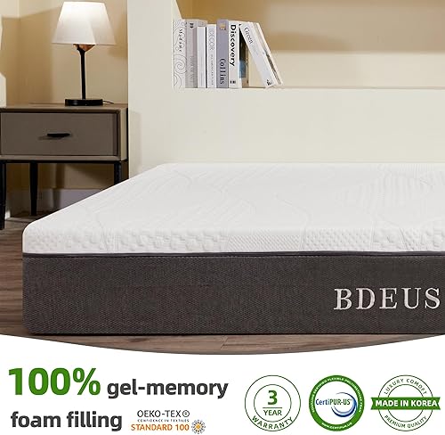 Miniatura 3 de BDEUS Colchón de espuma viscoelástica de gel tamaño King de 6 pulgadas para enfriar, aliviar la presión del sueño, colchones de cama de firmeza