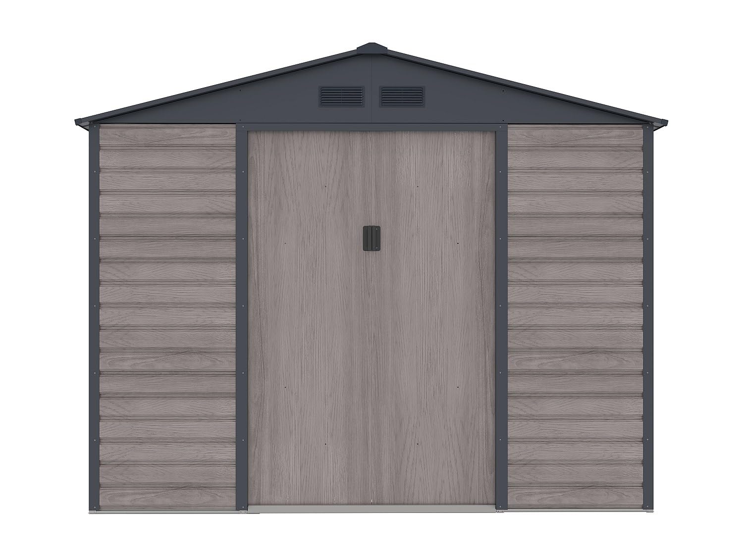 Venta-Unica - Caseta de jardÌn Metal de Acero galvanizado Efecto Madera Gris 7,17 m≤ - ADELMO